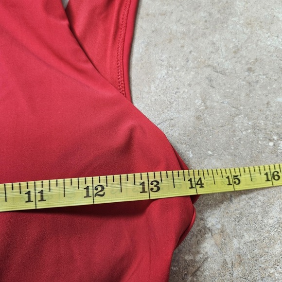 Calvin Klein Swimsuit‎ Womens Small Red One Piece Zip Front Swimwear Logo New - Picture 7 of 13